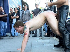 Outdoor screwing and gangbanging for one handsome fellow