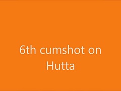 6th cumshot on Hutta - Dried cum stains on porn magazine