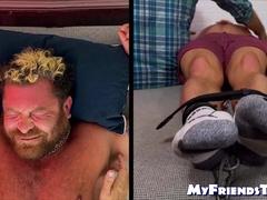 Hairy Riley was bound and endured the tickling torment by the master