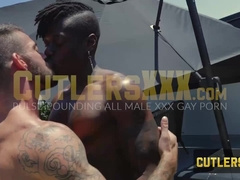 Marcel Eugene uses his big long cock and plunges it into the mouth and ass of Tryp Ba