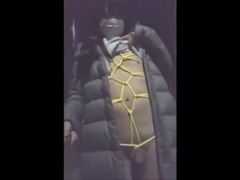 Sexy Asian CD cums in public