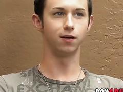 Leather underwear twink jerking off solo