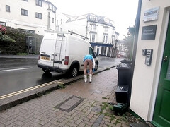 Inappropriate skirt for windy days