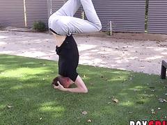 Sexy blonde works out an orgasm in the shower