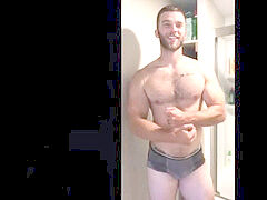 Getting off, gay muscle masturbation, wolf