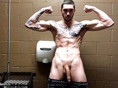 Jake Hart's JO session in a public restroom