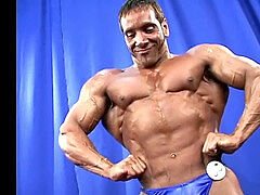 Bodybuilder musclemix. Pumping, flexing and posing their ripped muscles.