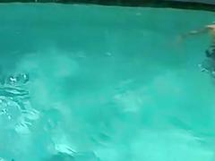 Pool day turns into twink anal threesome