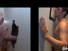 Fucking gay mouth through a hole