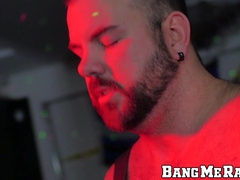 Tattooed bear Atlas Grant tied up and fucked raw hardcore