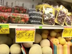 Public gay blowjob in grocery store