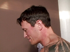 Tattooed doctor blows his patient's cock after a routine checkup