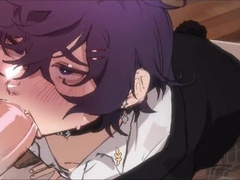 Femboy inhaling a manhood