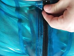 Cumming in LATEX pants close up cumplay at the end