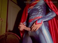 Inexperienced college boy unleashes his superpowers in a hot solo jerk off session!