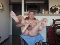 Step daddy Queer Stretches His Step daddy Backdoor With Inflatable Backdoor