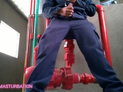 mechanic technician milked in the engine guest room