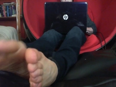 Taking my ankle socks off in front of your face pov
