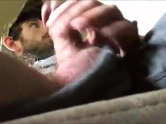 str8 muscle with big blue eyes precum in car 2