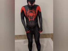 Desperate to urinate, stuck in my Spiderman suit, large pull out at the end