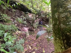 Hiking and jerking trio