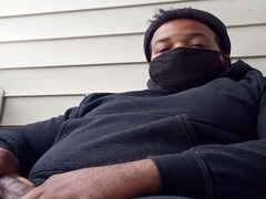 Balcony Jerk and Cum Session