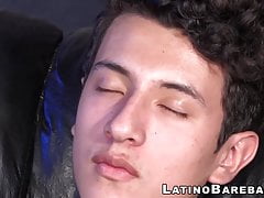 Young white twink bends Latino dude over and fucks him hard