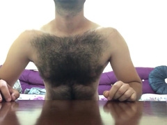Home Alone Solo Amateur Perfect Hairy Body Bear Guy Cumshot Milking