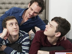 Stepfamily anal 3some with Jack Andram, Dakota Lovell, and Greg Mckeon