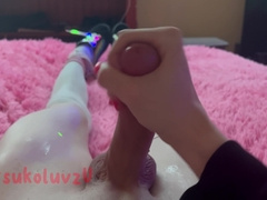 Silly Femboy Plays With Himself And Makes A Milky Mess Heheo(^^)o