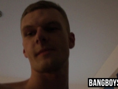 Athletic young men swap head and rimming in the gym