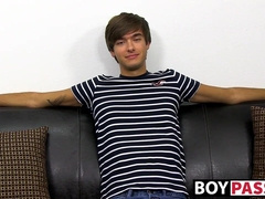 Young boy with romps satiates himself after the conversation