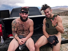 Gun nuts Dante Colle and Johnny Hill fuck outdoors