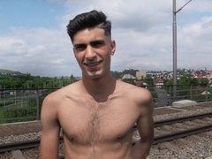 Attractive Euro dude fucked on the train tracks
