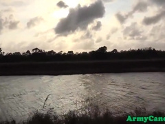 Muscle Soldier Analfucked Ontop Military Truck