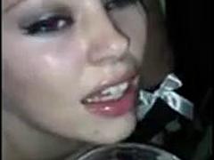 Leie, Blondine, Viele männer bespritzen eine frau, Party