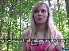 Cul, Blonde, Sucer une bite, En levrette, De plein air, Pov, Public, Étudiant