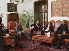 In den arsch, Schwarz, Blondine, Blasen, Doppelpenetration, Gruppe, Hd, Orgasmus