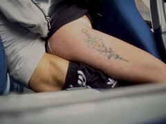 Thrilling public bus hump with a mysterious stranger