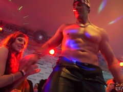 Voyeurs getting off watching the oral sex all around the club