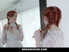 18 años, Mamada, Estilo perrito, Tetas naturales, Pelirrojo, Montar, Chupando, Adolescente