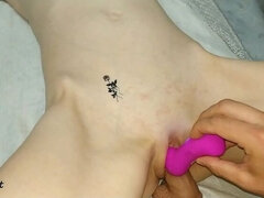 Leie, Nahaufnahme, Dildo, Selbstgemacht, Natürlichen titten, Muschi, Dürr, Ehefrau