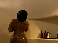 Negro, Ébano, Ducha, Solo