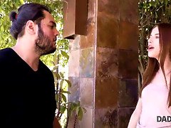 Filthy Rich, the red-haired 18-year-old teen, rides BF's stepdad's hard cock like a pro