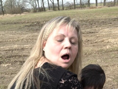 Blonde, Blowjob, Creampie, Fat, Milf, Outdoor, Petite