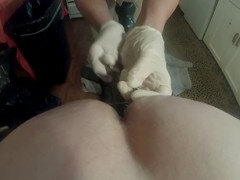 Submissive husband gets dominated by his wifey with a thick strap-on during homemade pegging