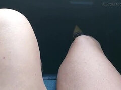 Hot MILF in Short Skirt and Heels Fingering Herself in Taxi - Public Masturbation Part 2