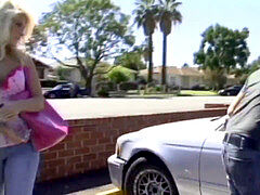 Blonde bent over, riding, homemade