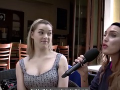 Blonde, Sucer une bite, Rasée, Maigrichonne, Nénés