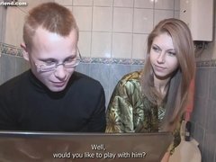 18, 素人, 美女, ブロンド, 彼女, ハードコア, ロシア人, ティーン